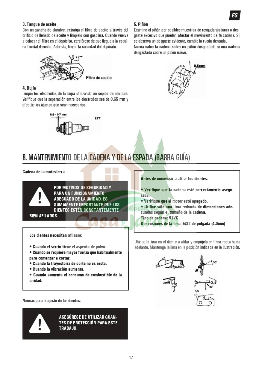 Pag. 17 - Instrucciones desbrozadora LHD52L